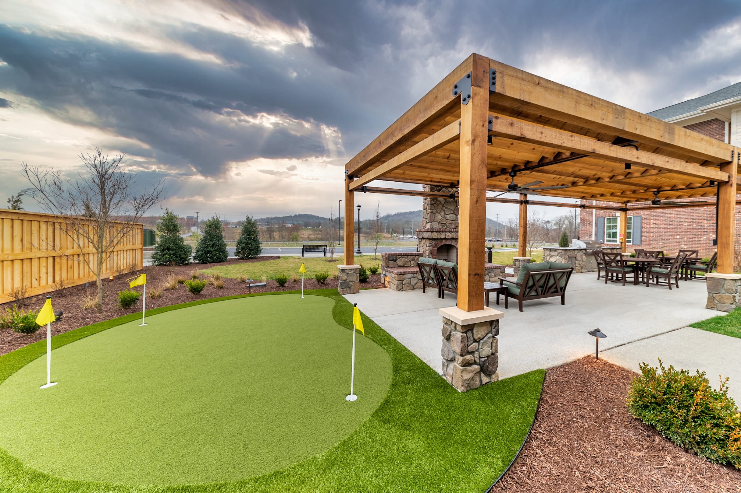 Capstone Senior Living at Station Camp outdoor common area