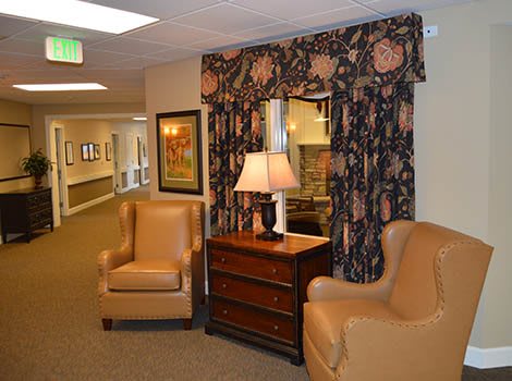 Walnut Creek Alzheimer's Special Care Center hallway seating area