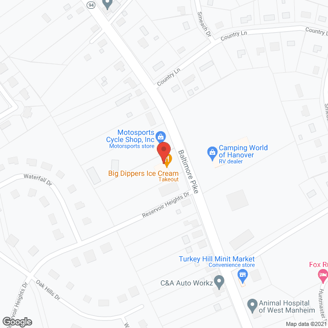 Chartiers Bend in google map