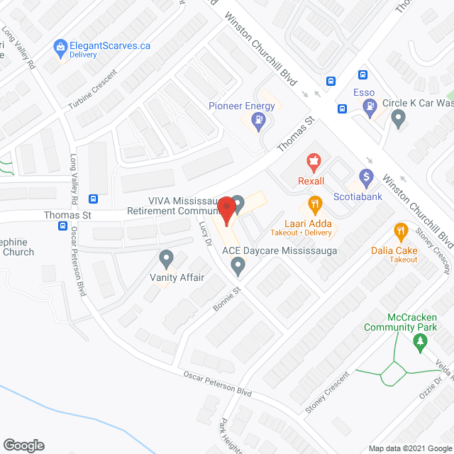 V!VA Mississauga Retirement Community in google map