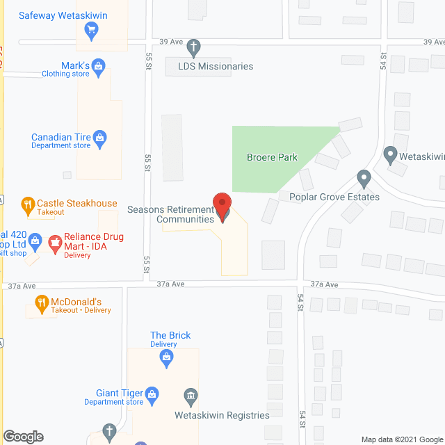 Seasons Wetaskiwin Retirement Community in google map