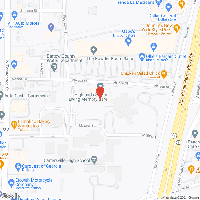 Highland Senior Living Memory Care in google map