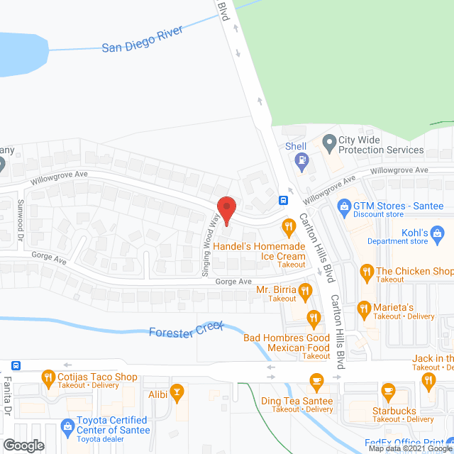 Shady Tree Villas in google map