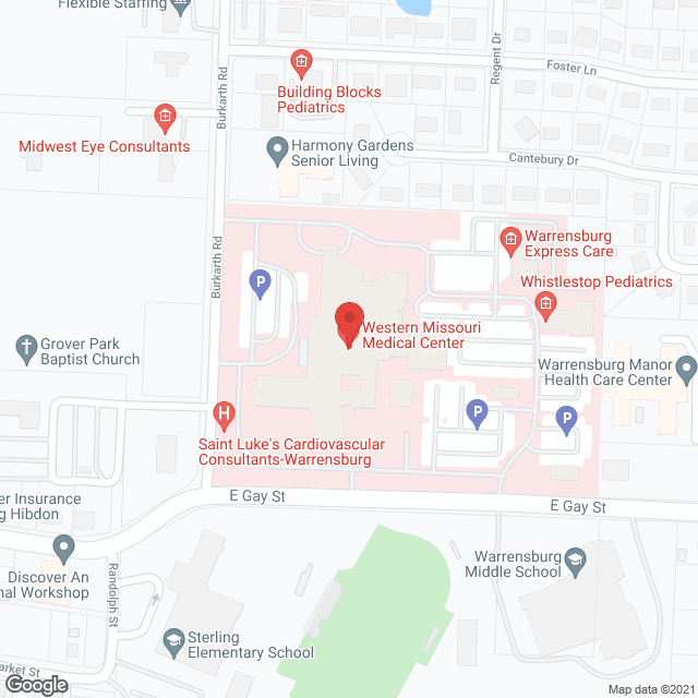 Western Missouri Medical Ctr in google map