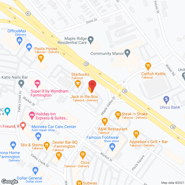 Jack In the Box in google map