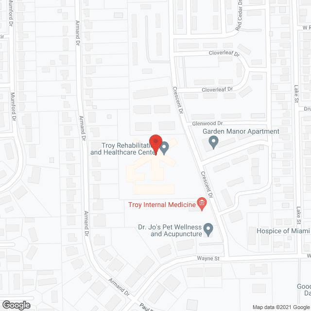 Troy Center in google map