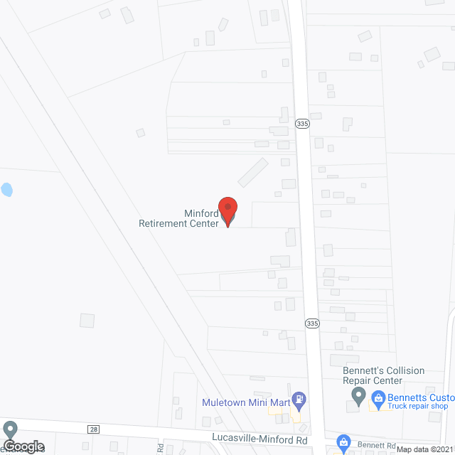 Minford Retirement Ctr in google map