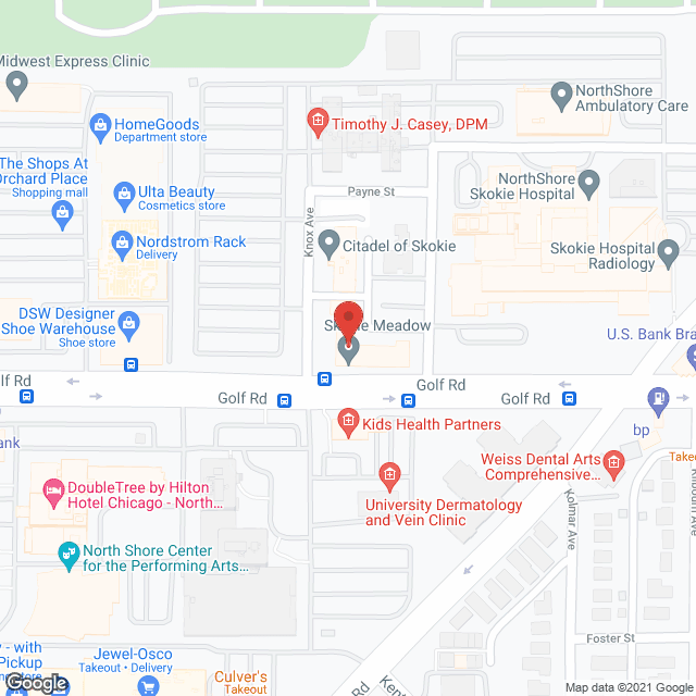 Skokie Meadows Nursing Ctr in google map