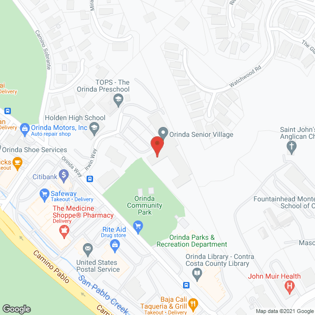 Orinda Senior Village in google map