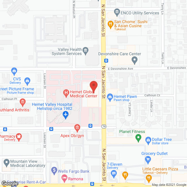 San Jacinto Healthcare in google map