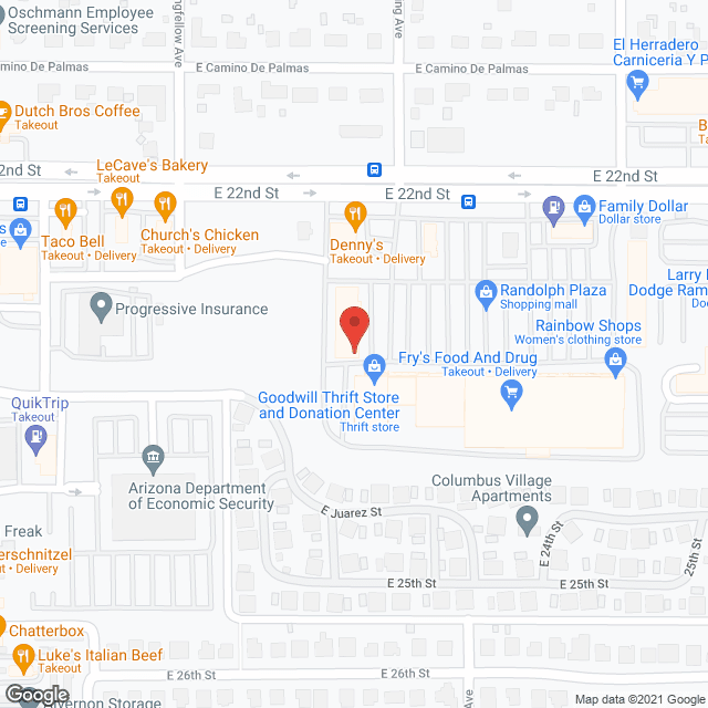 Tucson Care Homes in google map
