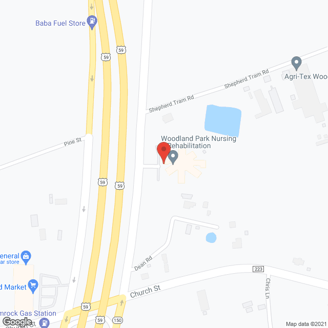 Woodland Park in google map