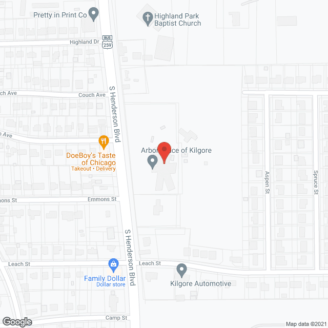 Kilgore Manor in google map