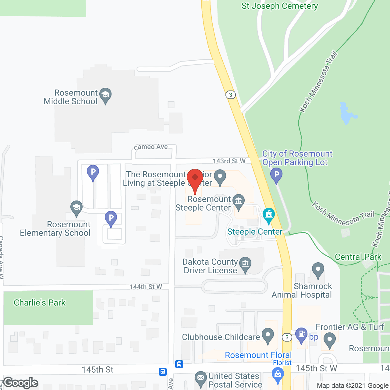 Rosemount Senior Living in google map