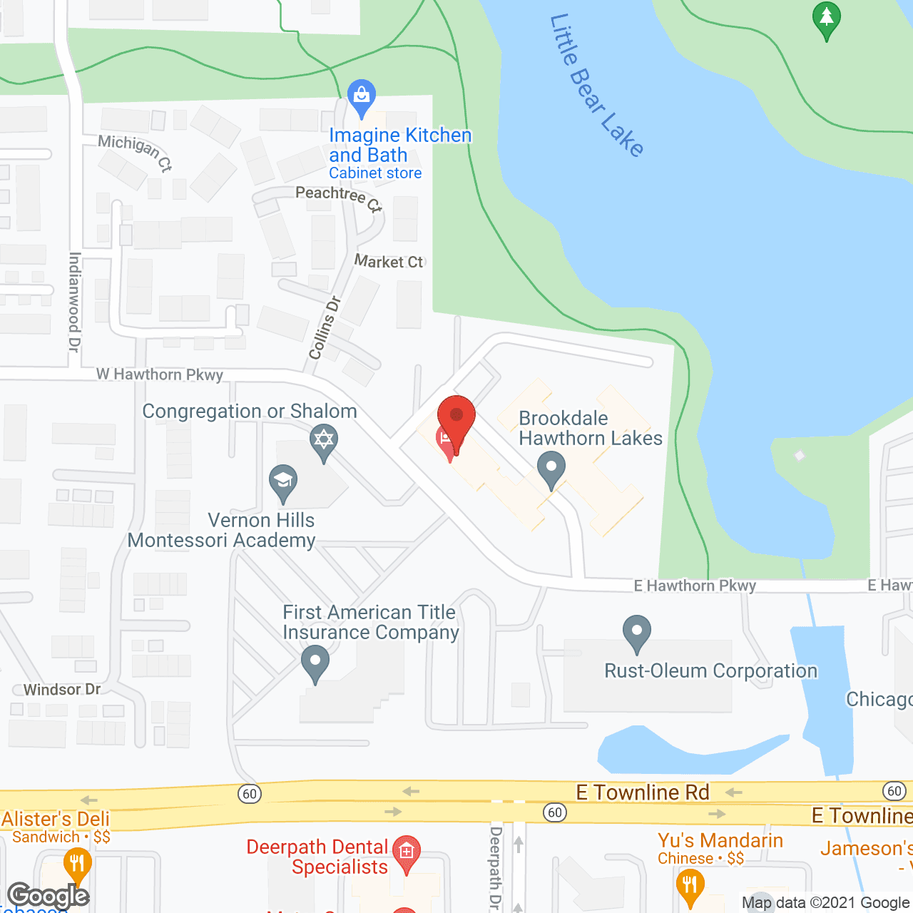 Brookdale Hawthorn Lakes in Vernon Hills Independent Living in google map