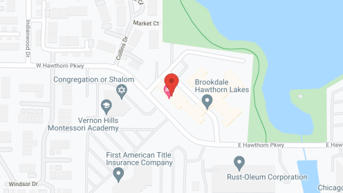 Map of the neighborhood around Brookdale Hawthorn Lakes in Vernon Hills Independent Living