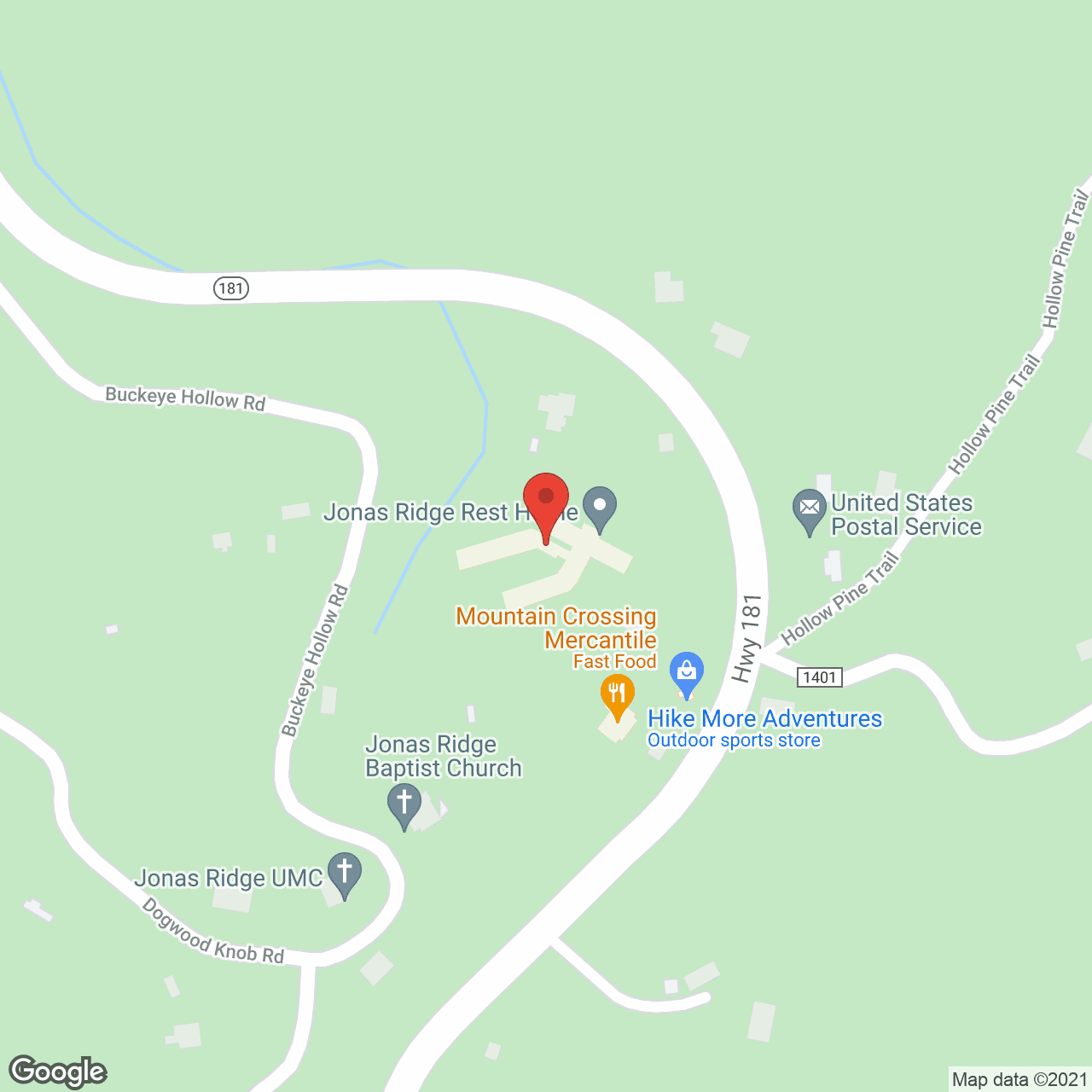 Jonas Ridge Assisted Living in google map