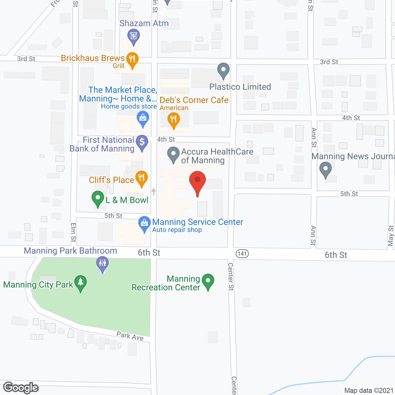 Manning Senior Living in google map