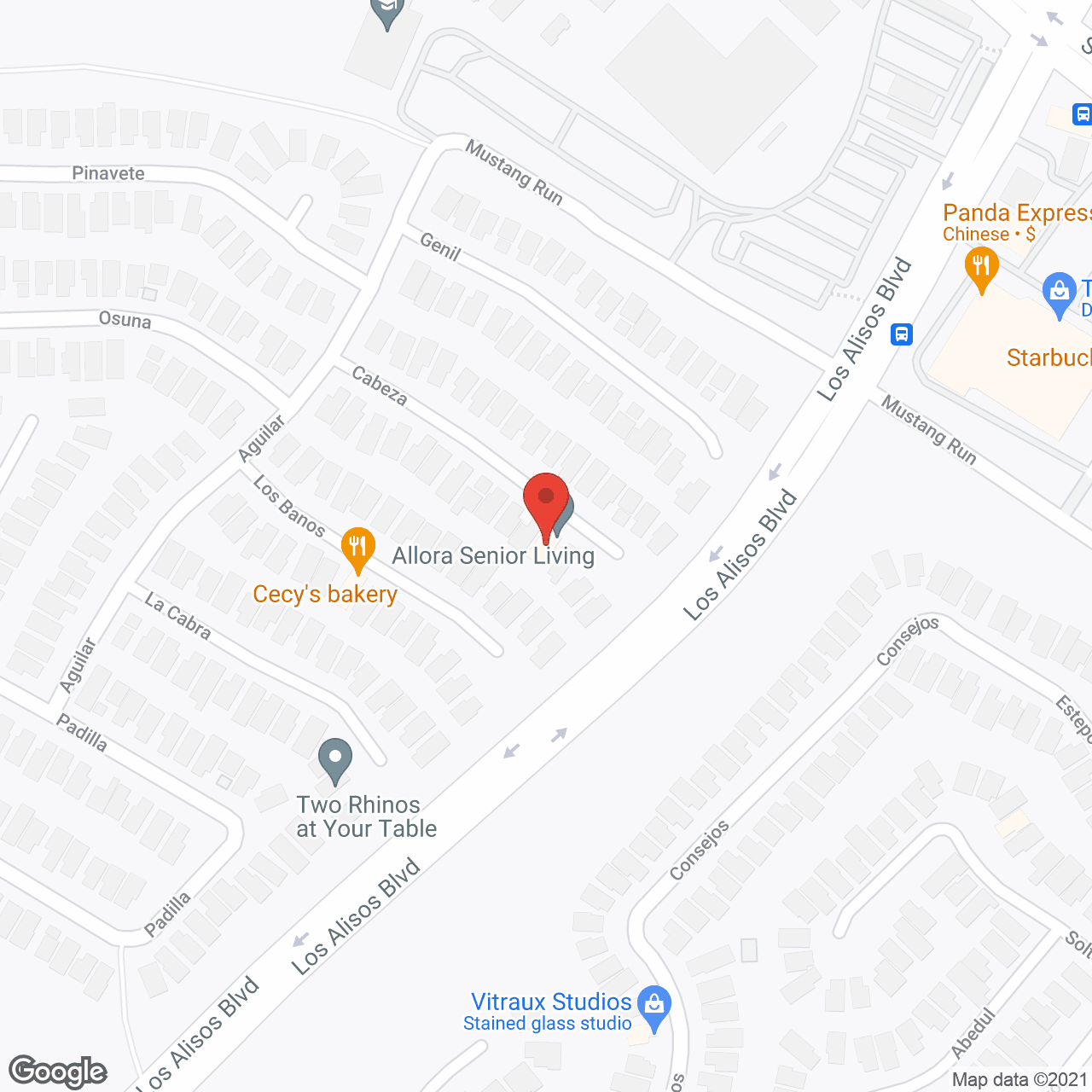 Allora Senior Living in google map