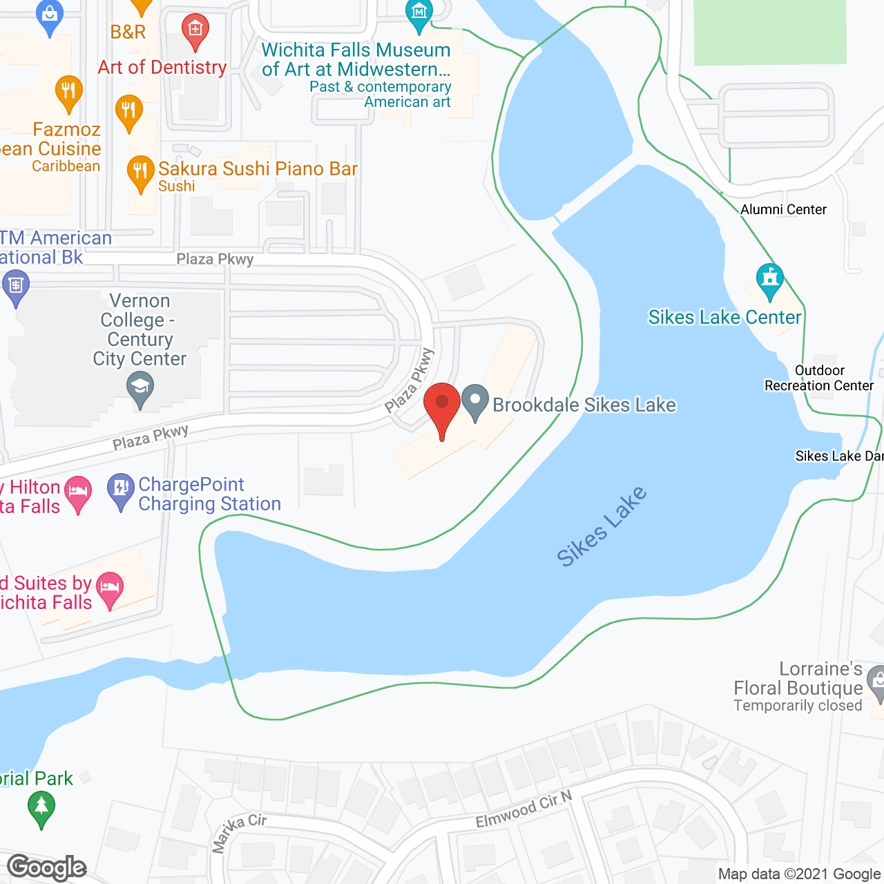 Brookdale Sikes Lake in google map