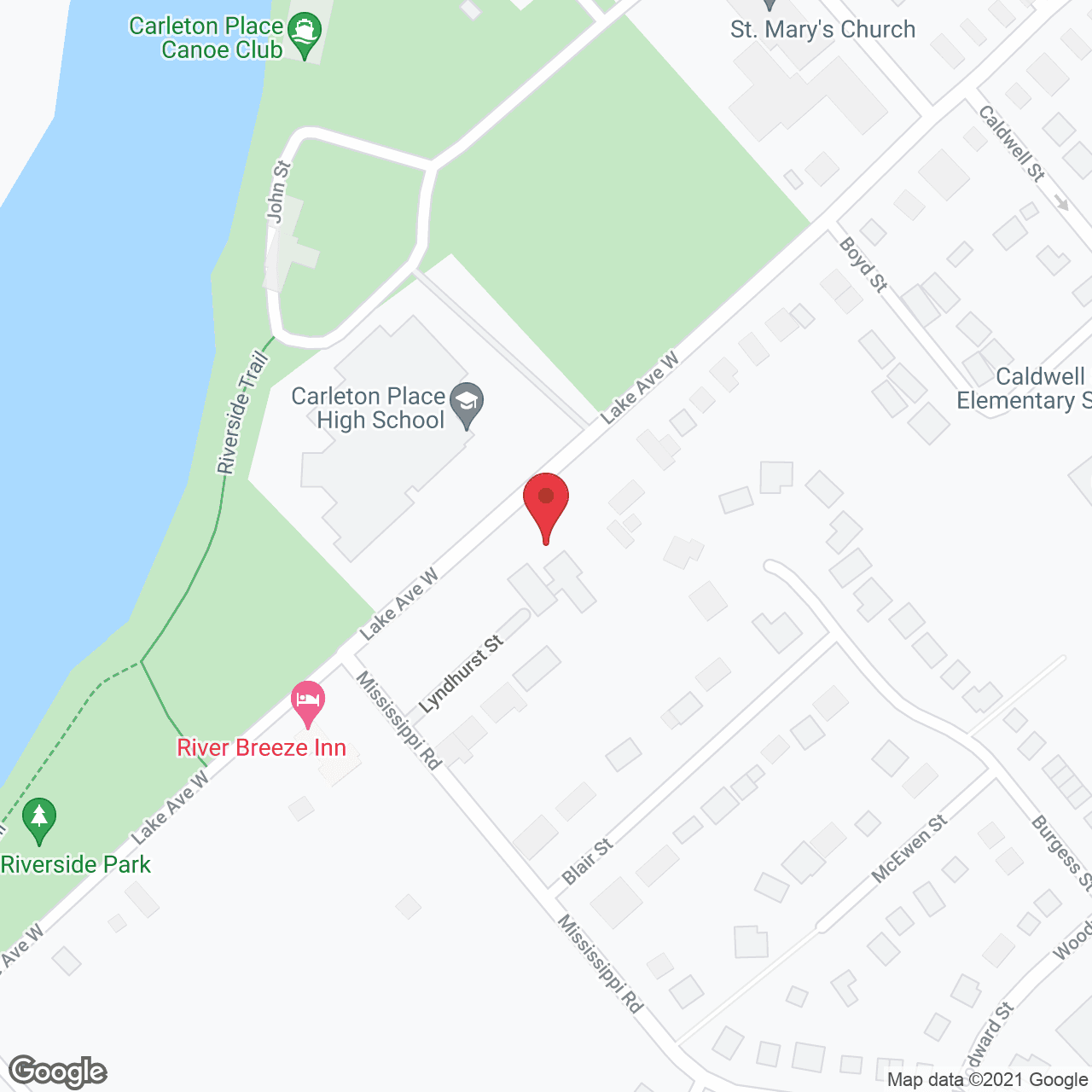 Riverview Seniors' Residence in google map