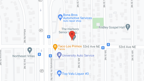 Map of the neighborhood around The Harbors Senior Living of Fridley