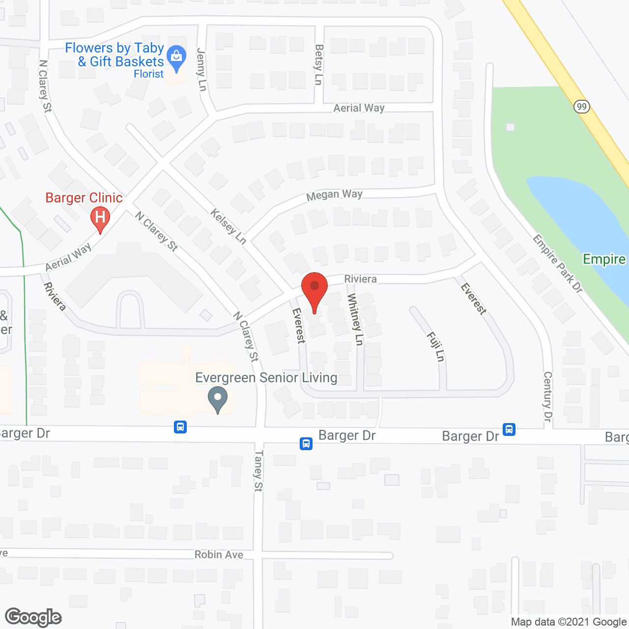 Evergreen Senior Living in google map