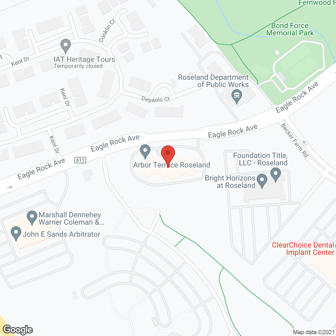 Arbor Terrace Roseland in google map