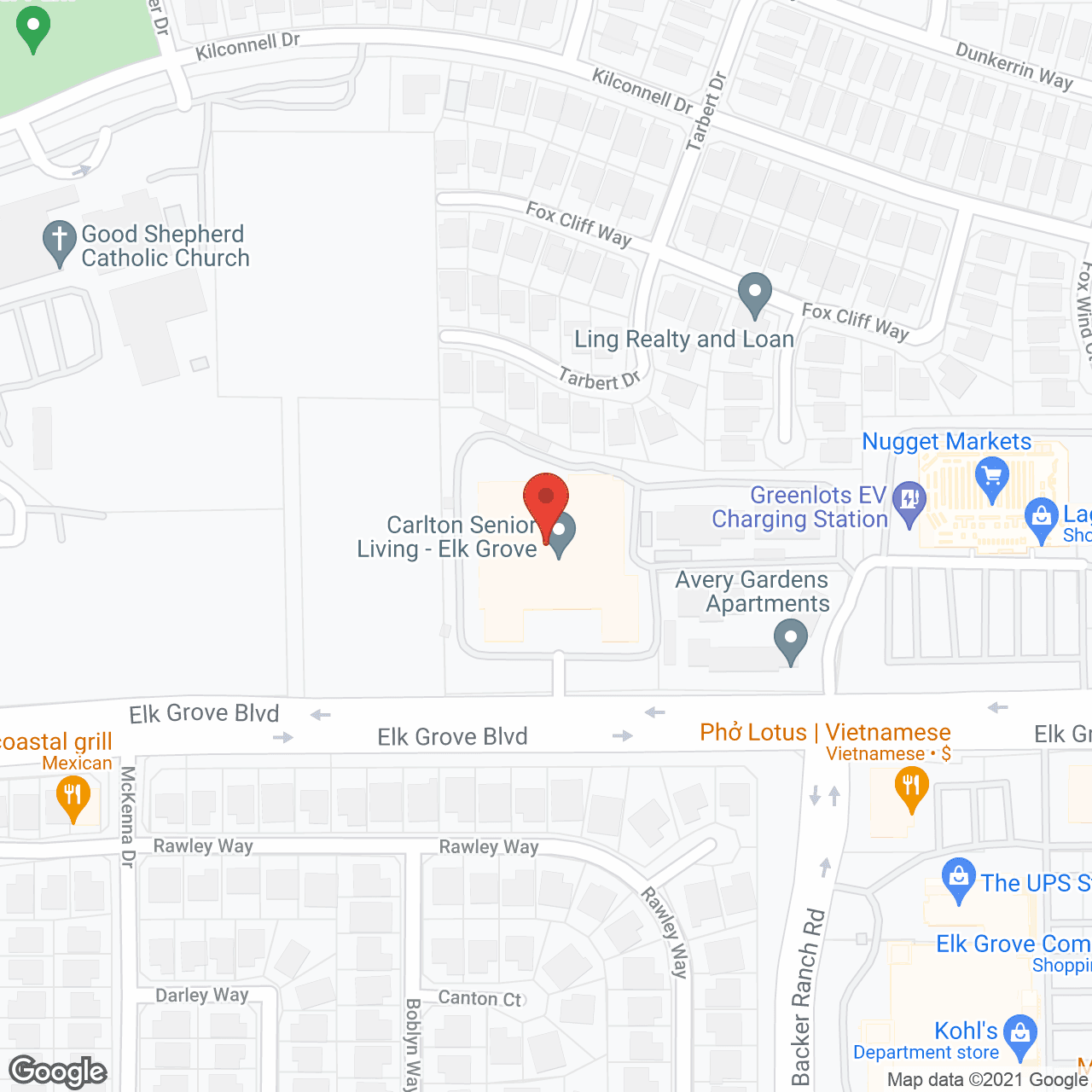 Carlton Senior Living Elk Grove in google map