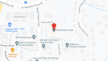 Peachtree Creek in google map