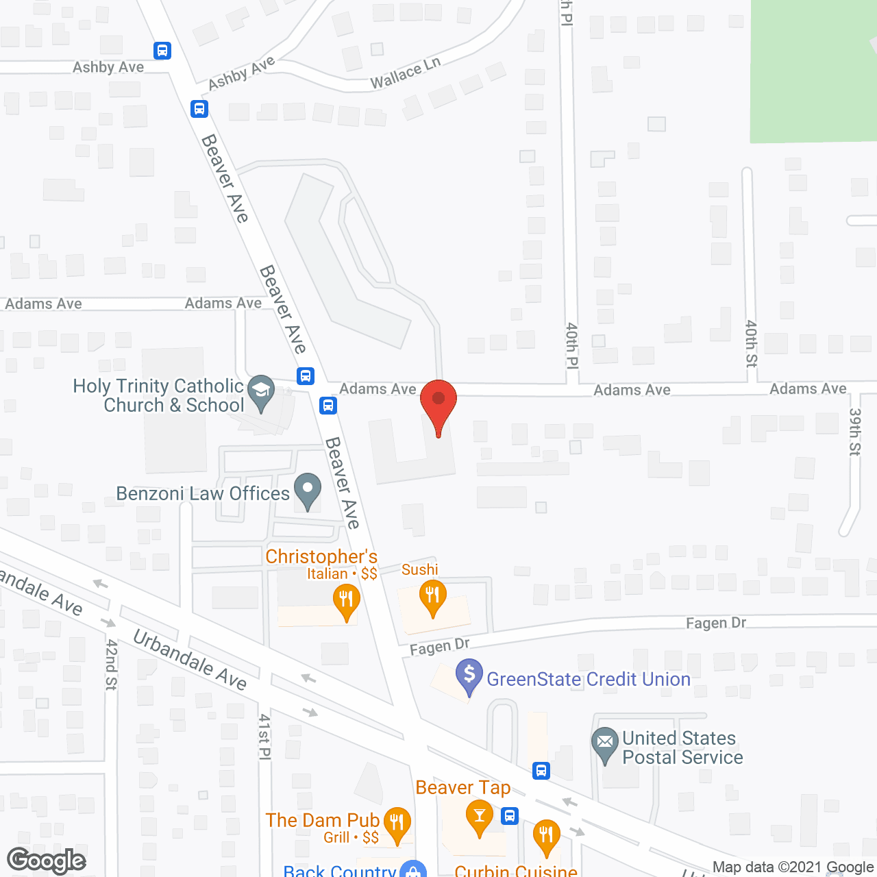 Beaver and Adams in google map