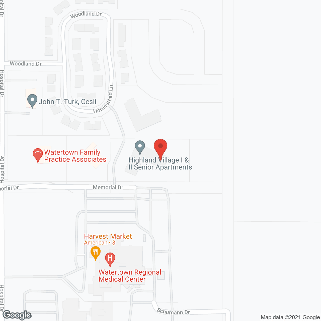 Highland Village I and II in google map