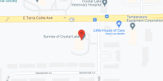 Sunrise of Crystal Lake in google map