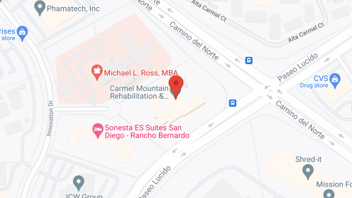 Map of the neighborhood around Carmel Mountain Rehabilitation and Healthcare Center