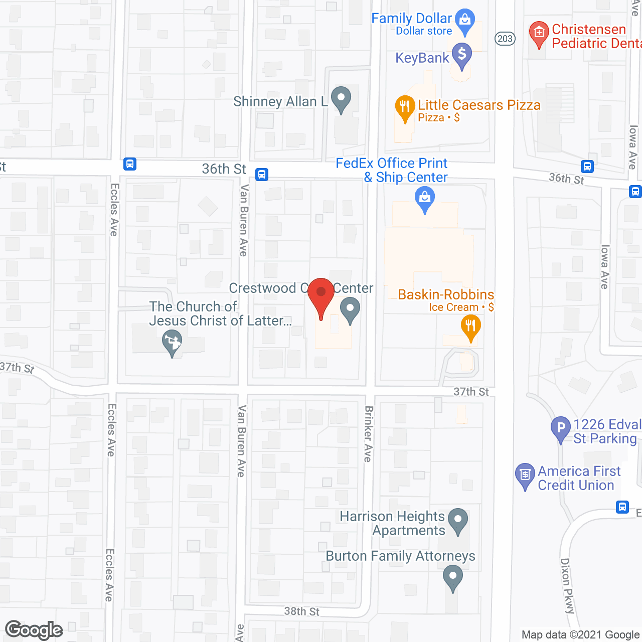 Crestwood Rehabilitation and Nursing in google map