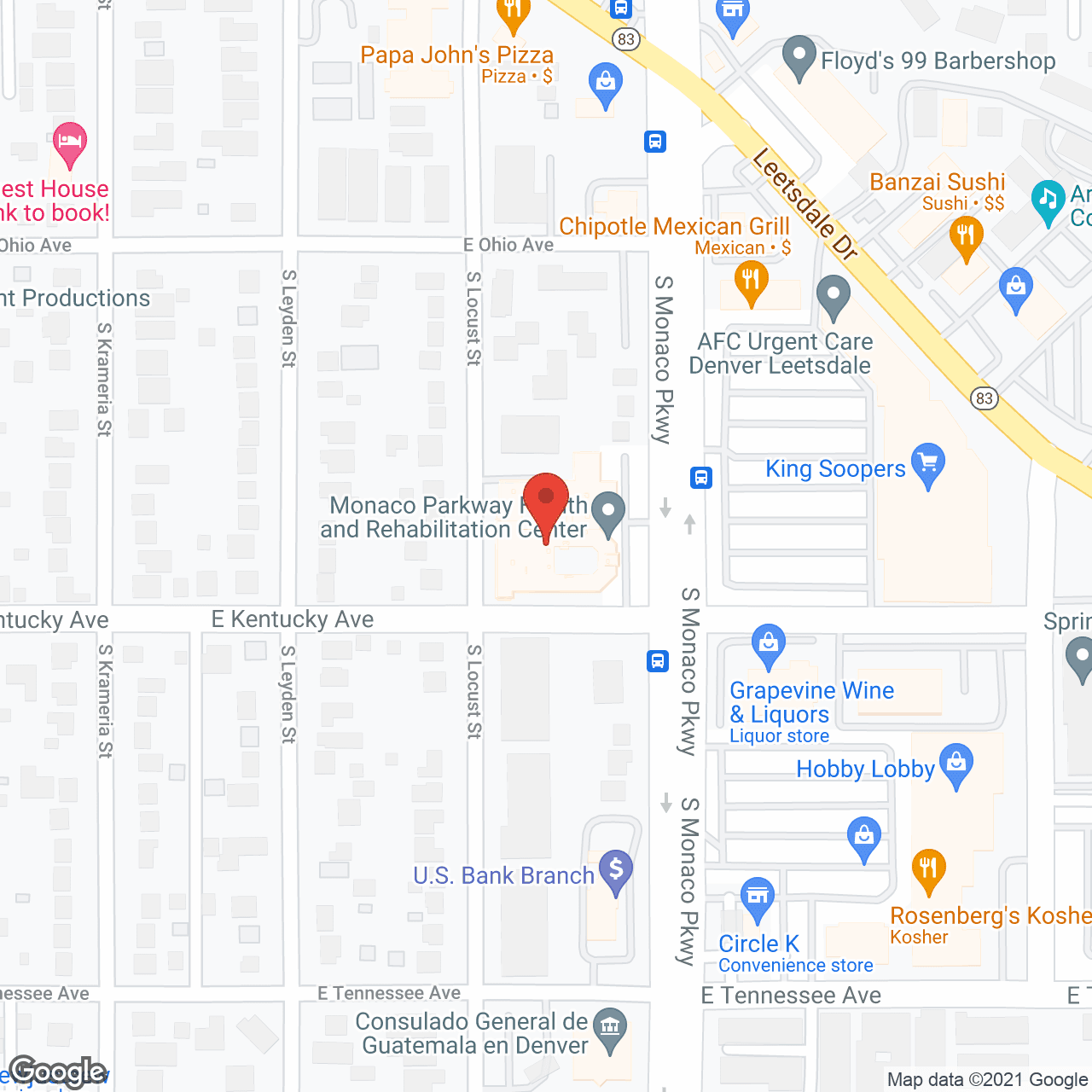 Monaco Parkway Health & Rehab Center in google map