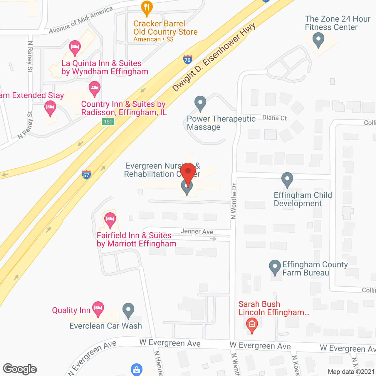 Evergreen Nursing & Rehabilitation in google map