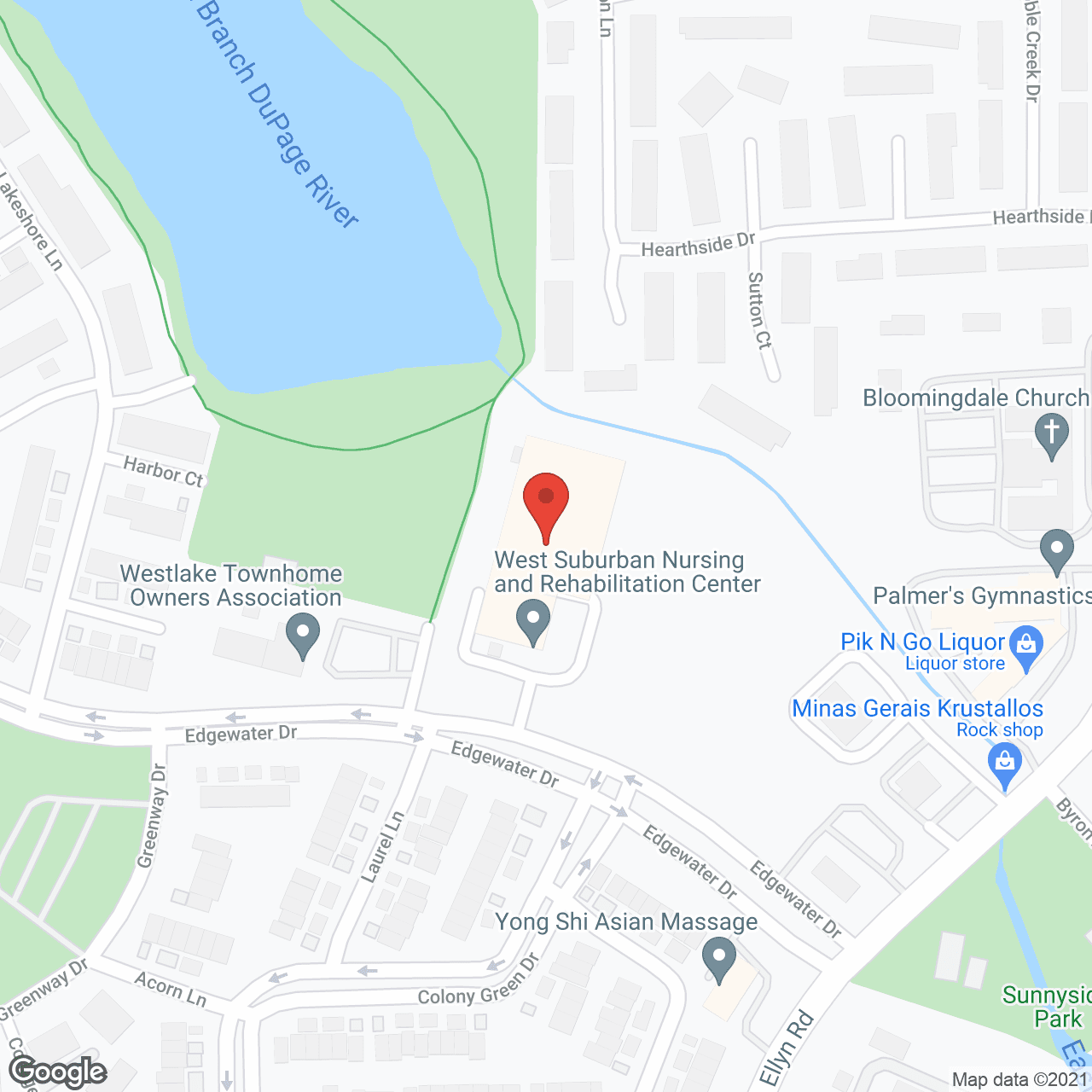 West Suburban Nursing and Rehab in google map