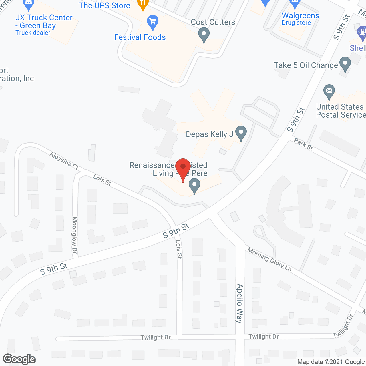 Renaissance Assisted Living-De Pere in google map