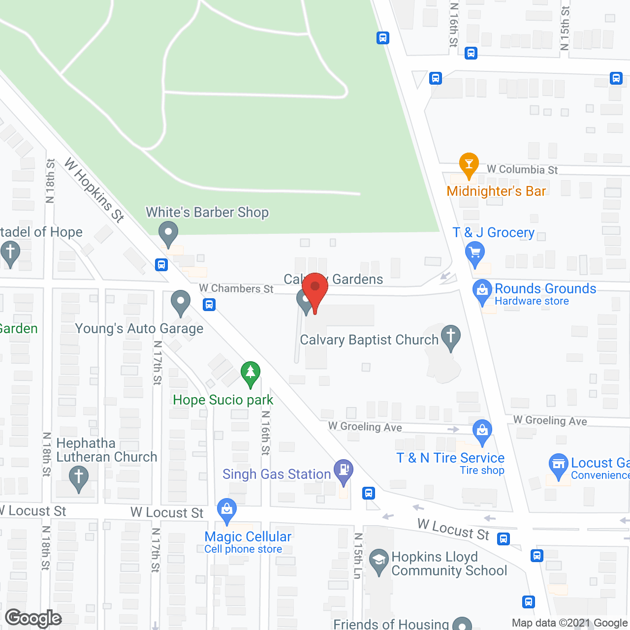 Calvary Gardens in google map