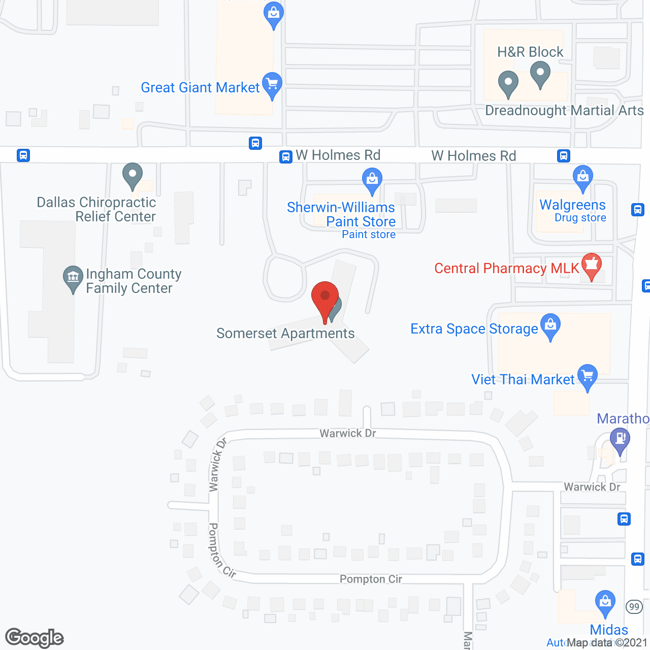 Somerset Apartments in google map