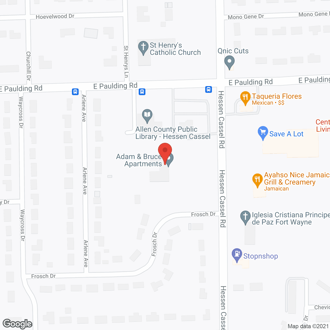 Adam and Bruce Apartments in google map