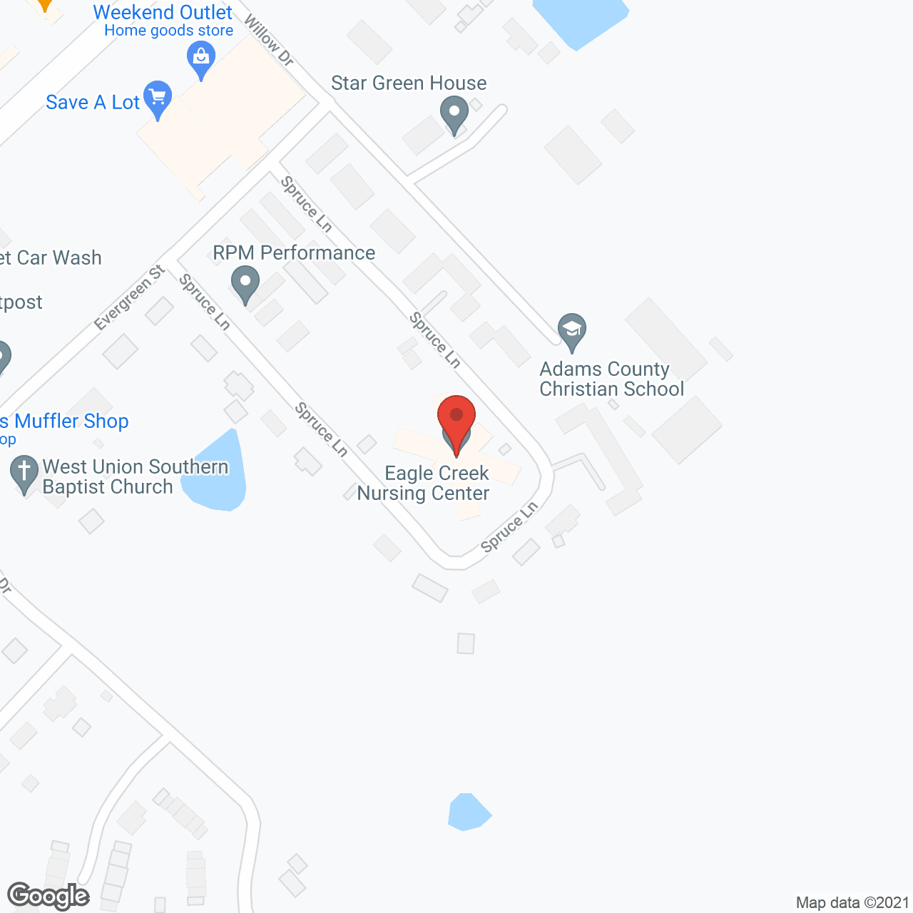 Eagle Creek Nursing Ctr in google map