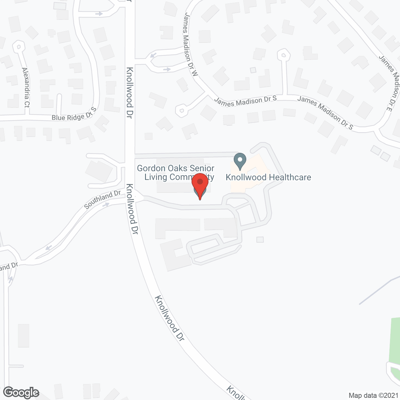 Gordon Oaks Senior Living in google map