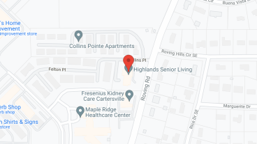 Highlands Senior Living Cartersville in google map