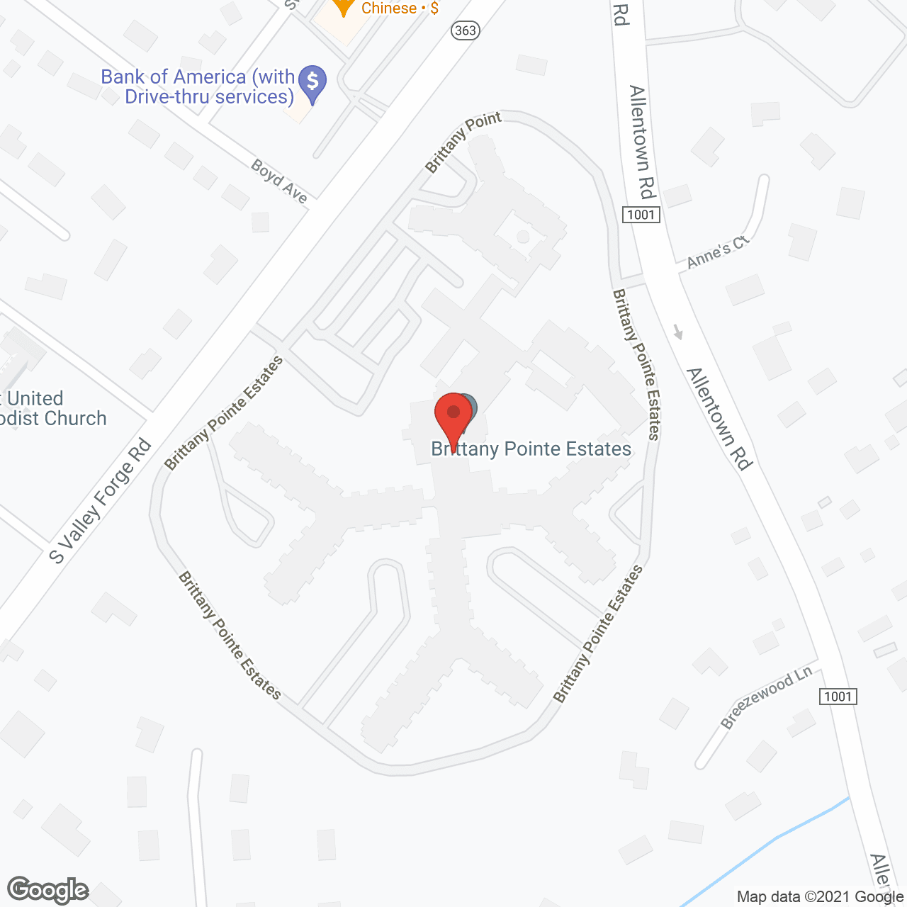 Willowbrooke - Brittany Pointe Estates in google map