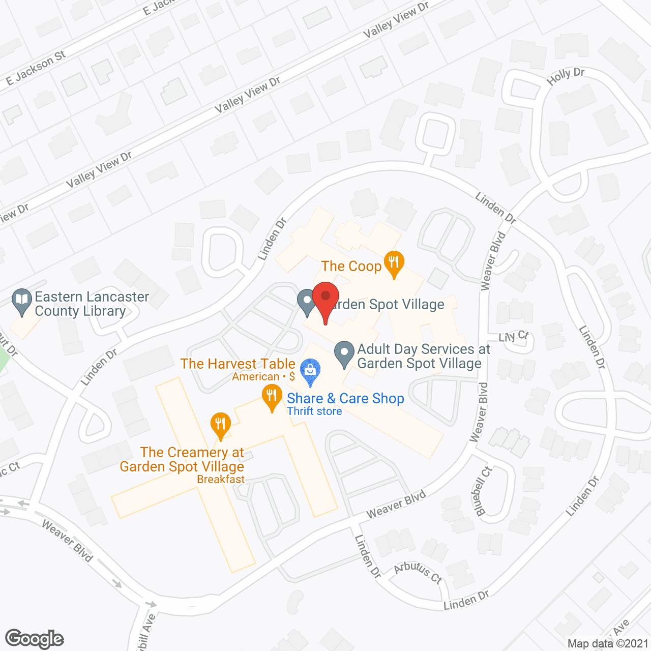 Garden Spot Retirement Village in google map