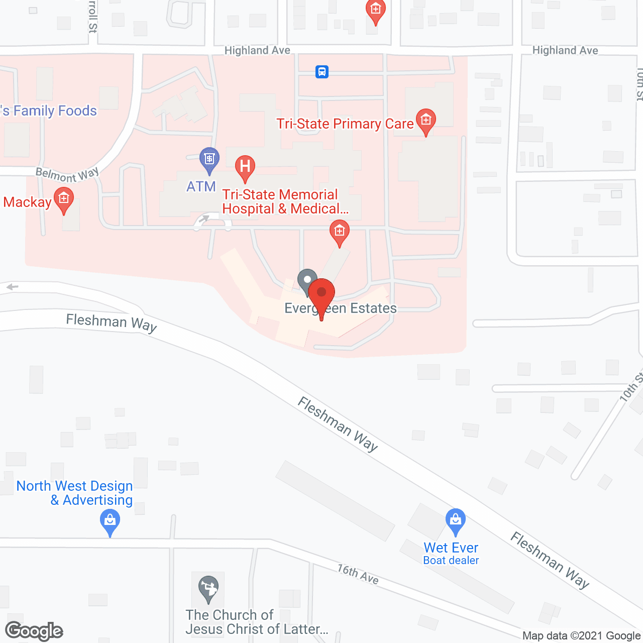 Evergreen Estates in google map