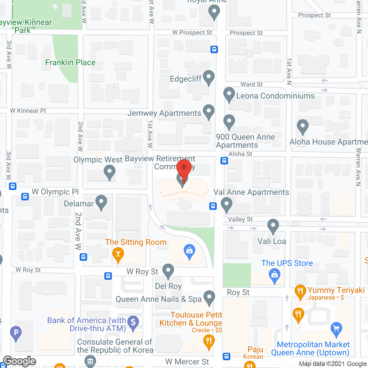 Bayview Retirement Community in google map