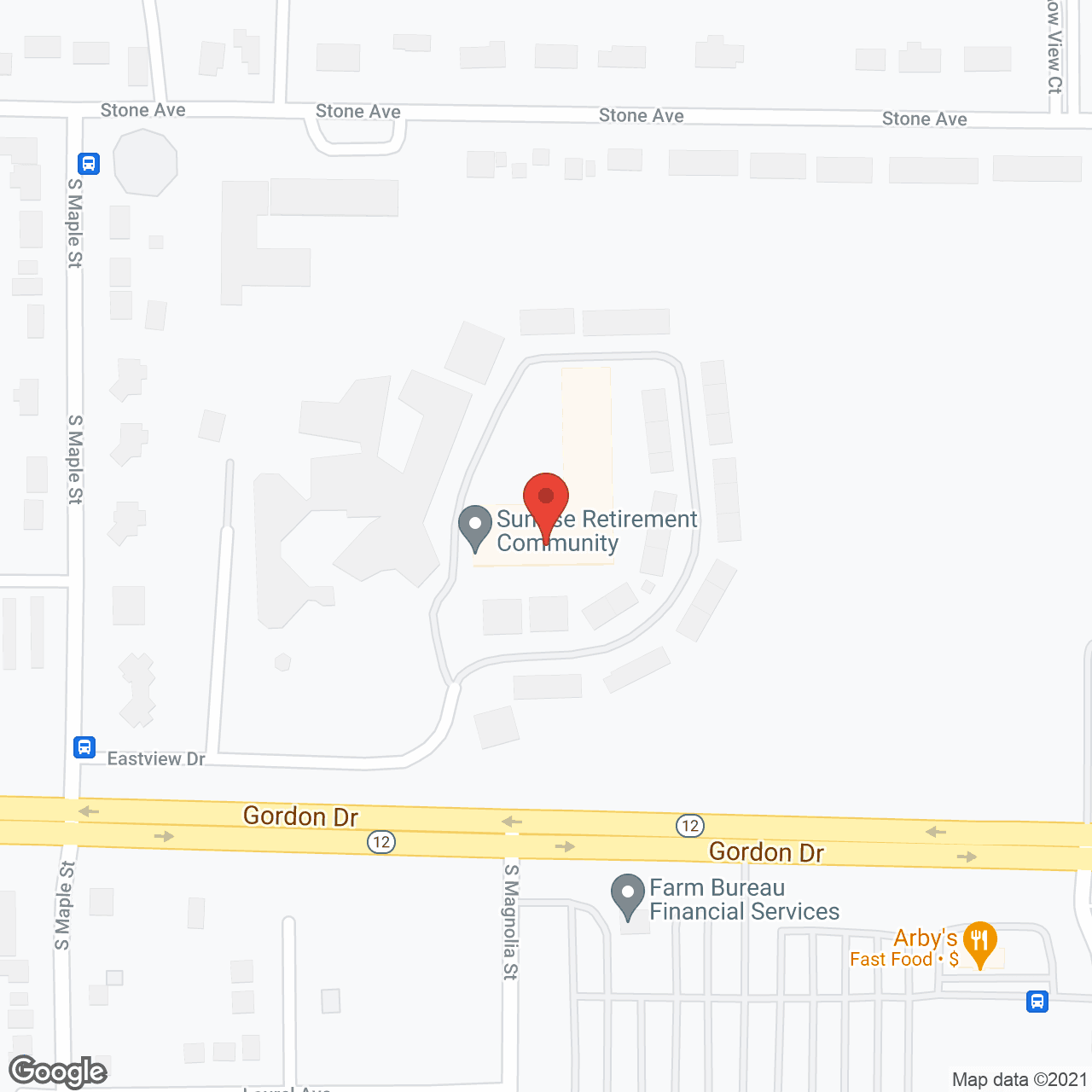 Sunrise Retirement Community in google map